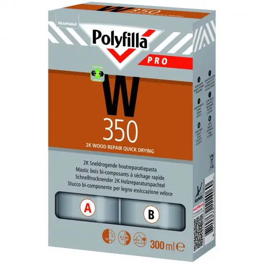 Meest Verkocht Polyfilla Pro 2K Sneldrogende Houtreparatiepasta W350 set 300 ml